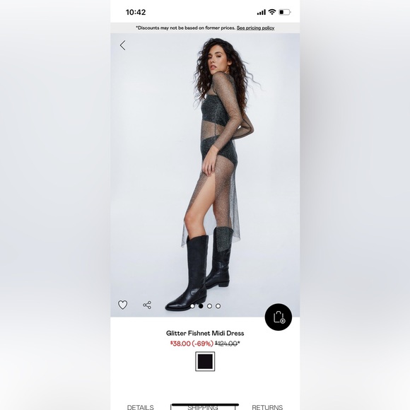 Glitter Fishnet Midi Dress - Picture 3 of 6